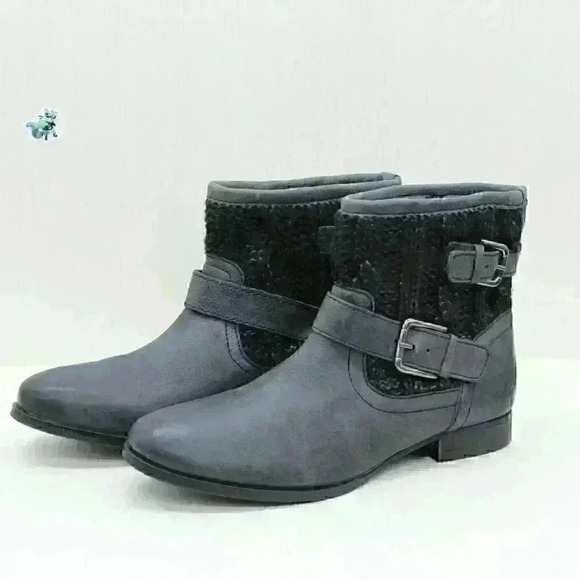 Sketchers Stagecoach Southwest Women's Grey Leather Socks Boots Size US 10